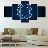 Indianapolis Colts NFL American Football Team Logo 5 Piece Canvas Wall Art Painting Wallpaper Poster Picture Print Photo Decor