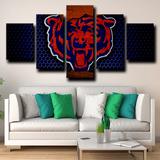 Chicago Bears Logo NFL Football Sports Team 5 Piece Canvas Wall Art Painting Wallpaper Poster Picture Print Photo Decor