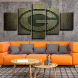 NFL American Football Team Green Bay Packers Logo 5 Piece Canvas Wall Art Painting Wallpaper Poster Picture Print Photo Decor