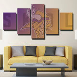 Minnesota Vikings NFL Football Sports Team Logo 5 Piece Canvas Wall Art Painting Wallpaper Poster Picture Print Photo Decor