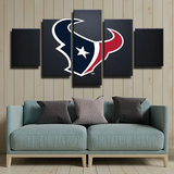 Houston Texans NFL Football Sports Team Logo stripe 5 Piece Canvas Wall Art Painting Wallpaper Poster Picture Print Photo Decor