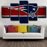 New England Patriots NFL Football Team Logo 5 Piece Canvas Wall Art Painting Wallpaper Poster Picture Print Photo Decor