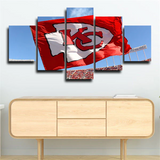 Kansas City Chiefs NFL Football Team Logo Flag 5 Piece Canvas Wall Art Painting Wallpaper Poster Picture Print Photo Decor