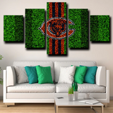 Chicago Bears Logo NFL Football Sports Team Green 5 Piece Canvas Wall Art Painting Wallpaper Poster Picture Print Photo Decor