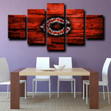 Chicago Bears NFL Football Sports Team Logo Red 5 Piece Canvas Wall Art Painting Wallpaper Poster Picture Print Photo Decor