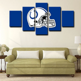 NFL Football Sports Team Indianapolis Colts Logo Helmet 5 Piece Canvas Wall Art Painting Wallpaper Poster Picture Print Photo Decor
