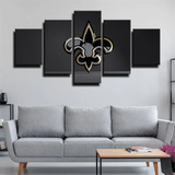 New Orleans Saints NFL Sports Team Black Logo 5 Piece Canvas Wall Art Painting Wallpaper Poster Picture Print Photo Decor