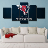 Houston Texans NFL American Football Team Logo 5 Piece Canvas Wall Art Painting Wallpaper Poster Picture Print Photo Decor