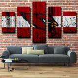 NFL Football Sports Team Arizona Cardinals Logo 5 Piece Canvas Wall Art Painting Wallpaper Poster Picture Print Photo Decor