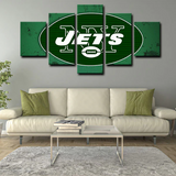 New York Jets NFL Football Sports Team Logo 5 Piece Canvas Wall Art Painting Wallpaper Poster Picture Print Photo Decor
