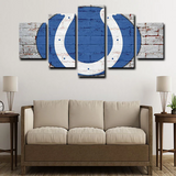 NFL American Football Team Indianapolis Colts Logo 5 Piece Canvas Wall Art Painting Wallpaper Poster Picture Print Photo Decor