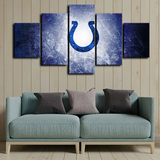 Indianapolis Colts NFL Football Sports Team Logo 5 Piece Canvas Wall Art Painting Wallpaper Poster Picture Print Photo Decor
