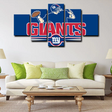 New York Giants NFL American Football Team Logo 5 Piece Canvas Wall Art Painting Wallpaper Poster Picture Print Photo Decor