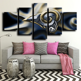 Los Angeles Rams NFL Football Sports Team Logo 5 Piece Canvas Wall Art Painting Wallpaper Poster Picture Print Photo Decor