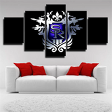 New Orleans Saints NFL Sports Team Logo Black & Blue 5 Piece Canvas Wall Art Painting Wallpaper Poster Picture Print Photo Decor