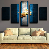 Detroit Lions NFL Sports Team Golden Logo 5 Piece Canvas Wall Art Painting Wallpaper Poster Picture Print Photo Decor