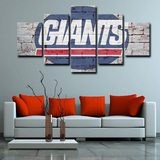 NFL American Football Team New York Giants Logo 5 Piece Canvas Wall Art Painting Wallpaper Poster Picture Print Photo Decor