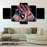 Houston Texans NFL Football Team Logo Rugby Gloves 5 Piece Canvas Wall Art Painting Wallpaper Poster Picture Print Photo Decor