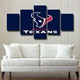 Houston Texans NFL Football Sports Team Logo 5 Piece Canvas Wall Art Painting Wallpaper Poster Picture Print Photo Decor