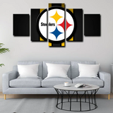 NFL American Football Team Pittsburgh Steelers Logo 5 Piece Canvas Wall Art Painting Wallpaper Poster Picture Print Photo Decor