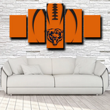 Chicago Bears NFL Football Sports Team Orange Logo 5 Piece Canvas Wall Art Painting Wallpaper Poster Picture Print Photo Decor