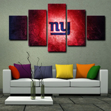 New York Giants NFL Football Sports Team Logo Red 5 Piece Canvas Wall Art Painting Wallpaper Poster Picture Print Photo Decor
