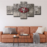 NFL American Sports Team San Francisco 49ers Logo 5 Piece Canvas Wall Art Painting Wallpaper Poster Picture Print Photo Decor