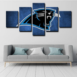 NFL Football Carolina Panthers Team Logo Sports 5 Piece Canvas Wall Art Painting Wallpaper Poster Picture Print Photo Decor