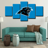 NFL Carolina Panthers Football Sports Team Logo 5 Piece Canvas Wall Art Painting Wallpaper Poster Picture Print Photo Decor