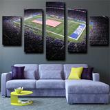 Detroit Lions NFL Sports Stadium And American Flag 5 Piece Canvas Wall Art Painting Wallpaper Poster Picture Print Photo Decor