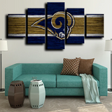 NFL Football Sports Team Logo Los Angeles Rams 5 Piece Canvas Wall Art Painting Wallpaper Poster Picture Print Photo Decor