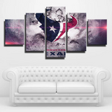 Houston Texans NFL Football Sports Team Logo Split 5 Piece Canvas Wall Art Painting Wallpaper Poster Picture Print Photo Decor
