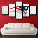 New England Patriots NFL Football Sports Team Logo 5 Piece Canvas Wall Art Painting Wallpaper Poster Picture Print Photo Decor