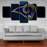 NFL American Football Team Logo Los Angeles Rams 5 Piece Canvas Wall Art Painting Wallpaper Poster Picture Print Photo Decor