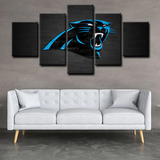 Carolina Panthers NFL Football Sports Team Black& Blue Logo 5 Piece Canvas Wall Art Painting Wallpaper Poster Picture Print Photo Decor