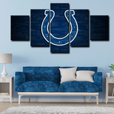 Indianapolis Colts NFL American Football Team Logo 5 Piece Canvas Wall Art Painting Wallpaper Poster Picture Print Photo Decor