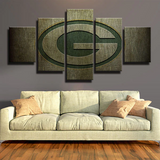 NFL American Football Team Green Bay Packers Logo 5 Piece Canvas Wall Art Painting Wallpaper Poster Picture Print Photo Decor