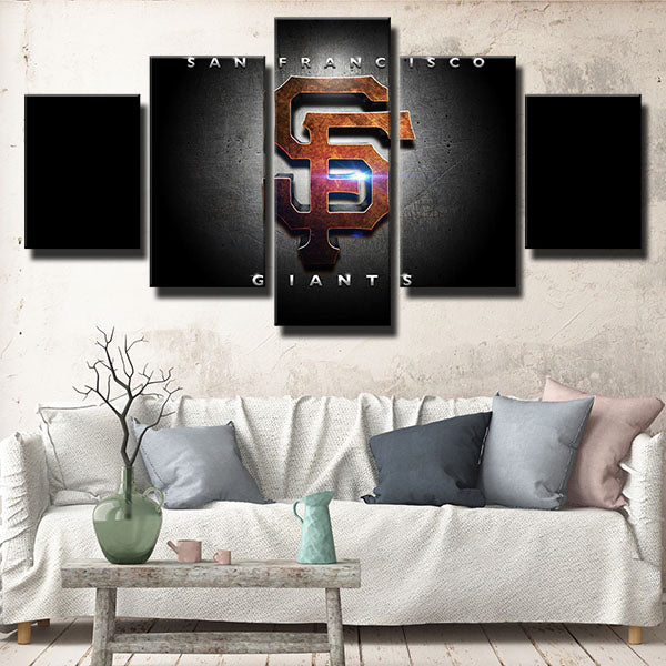 San Francisco Giants MLB Baseball Sports Team Logo 5 Piece Canvas Wall ...
