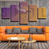 Minnesota Vikings NFL Football Sports Team Logo 5 Piece Canvas Wall Art Painting Wallpaper Poster Picture Print Photo Decor