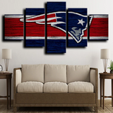 New England Patriots NFL Football Team Logo 5 Piece Canvas Wall Art Painting Wallpaper Poster Picture Print Photo Decor