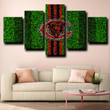 Chicago Bears Logo NFL Football Sports Team Green 5 Piece Canvas Wall Art Painting Wallpaper Poster Picture Print Photo Decor