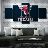 Houston Texans NFL American Football Team Logo 5 Piece Canvas Wall Art Painting Wallpaper Poster Picture Print Photo Decor