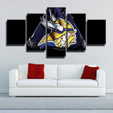 Minnesota Vikings NFL Football Team Logo Gloves 5 Piece Canvas Wall Art Painting Wallpaper Poster Picture Print Photo Decor