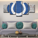 NFL American Football Team Indianapolis Colts Logo 5 Piece Canvas Wall Art Painting Wallpaper Poster Picture Print Photo Decor