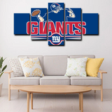 New York Giants NFL American Football Team Logo 5 Piece Canvas Wall Art Painting Wallpaper Poster Picture Print Photo Decor