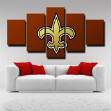 New Orleans Saints NFL Football Sports Team Logo 5 Piece Canvas Wall Art Painting Wallpaper Poster Picture Print Photo Decor