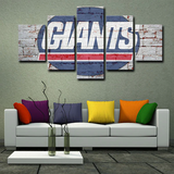 NFL American Football Team New York Giants Logo 5 Piece Canvas Wall Art Painting Wallpaper Poster Picture Print Photo Decor