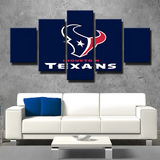 Houston Texans NFL Football Sports Team Logo 5 Piece Canvas Wall Art Painting Wallpaper Poster Picture Print Photo Decor