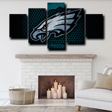 NFL American Football Team Philadelphia Eagles Logo 5 Piece Canvas Wall Art Painting Wallpaper Poster Picture Print Photo Decor
