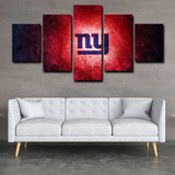 New York Giants NFL Football Sports Team Logo Red 5 Piece Canvas Wall Art Painting Wallpaper Poster Picture Print Photo Decor